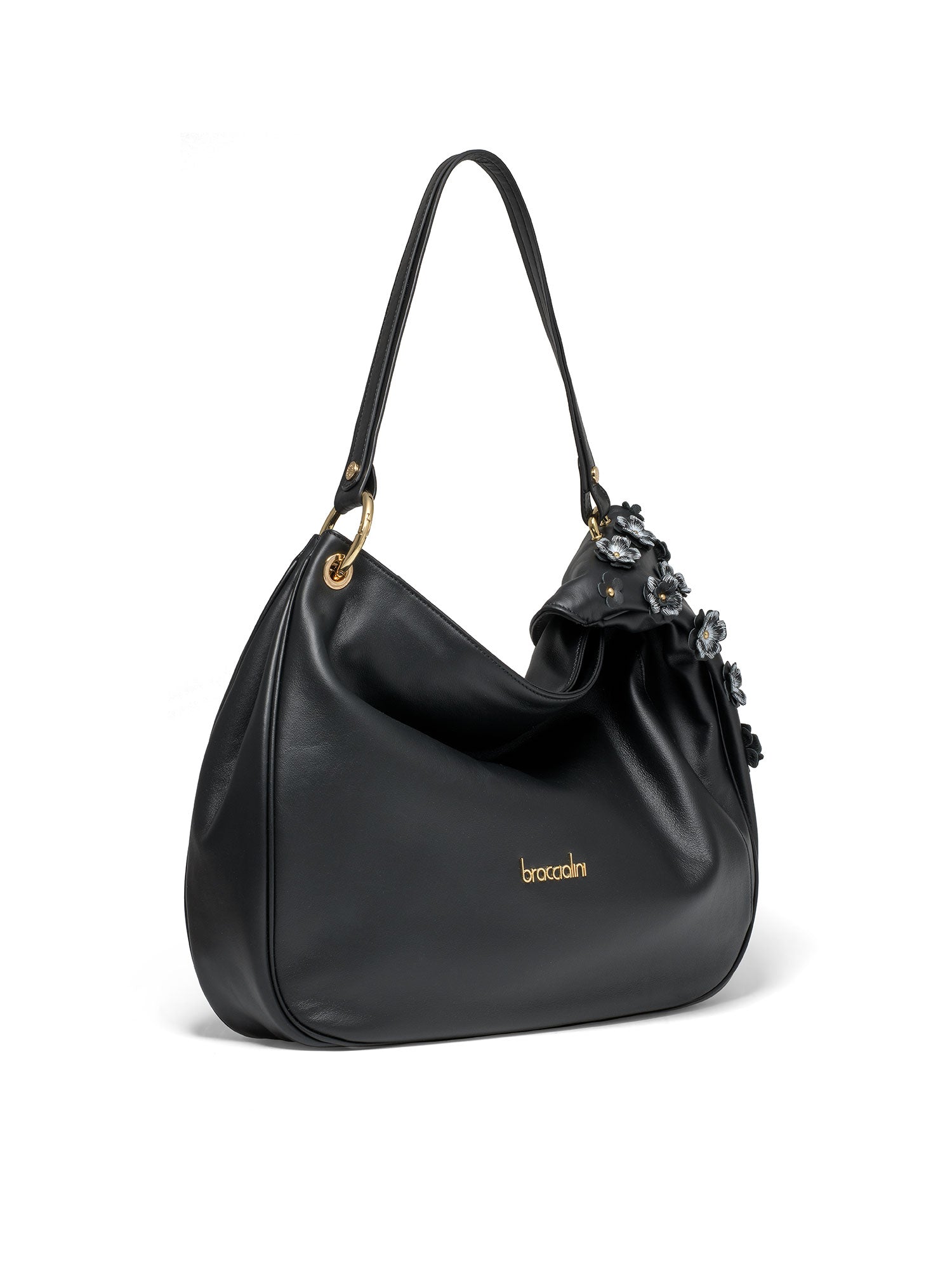Elowen Plus Borsa a spalla da donna Vera pelle B17242-NERO Braccialini