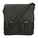 Borsa a tracolla da uomo 100% vera pelle HILB-3076-NERO Hill Burry