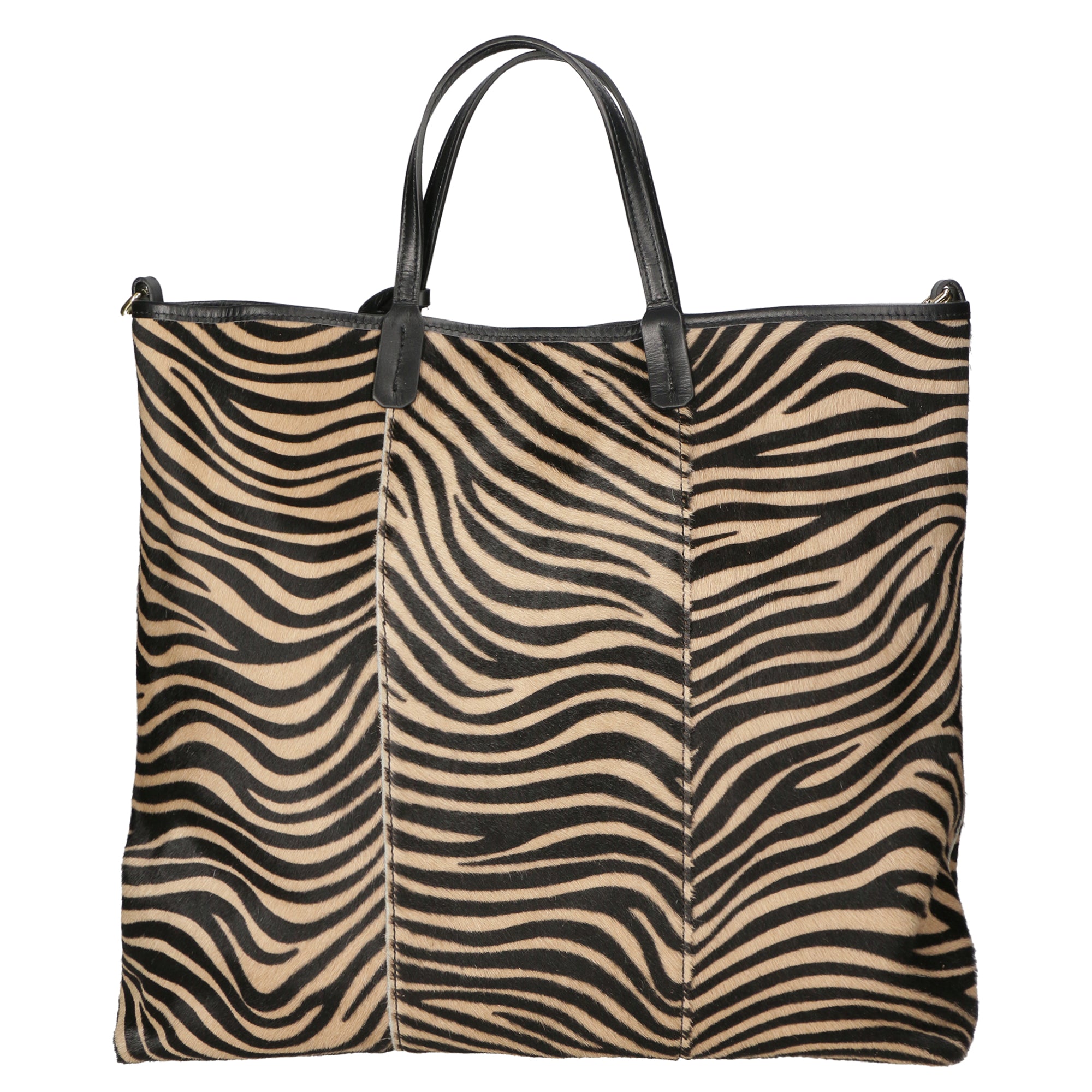 Borsa a mano da donna Vera pelle MYB-8053-FW-ZEBRA CUOIO NERO My Best Bag
