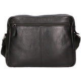 Borsa a tracolla unisex in vera pelle 100% pelle di vacchetta SN5862747-BLACK Santini Firenze