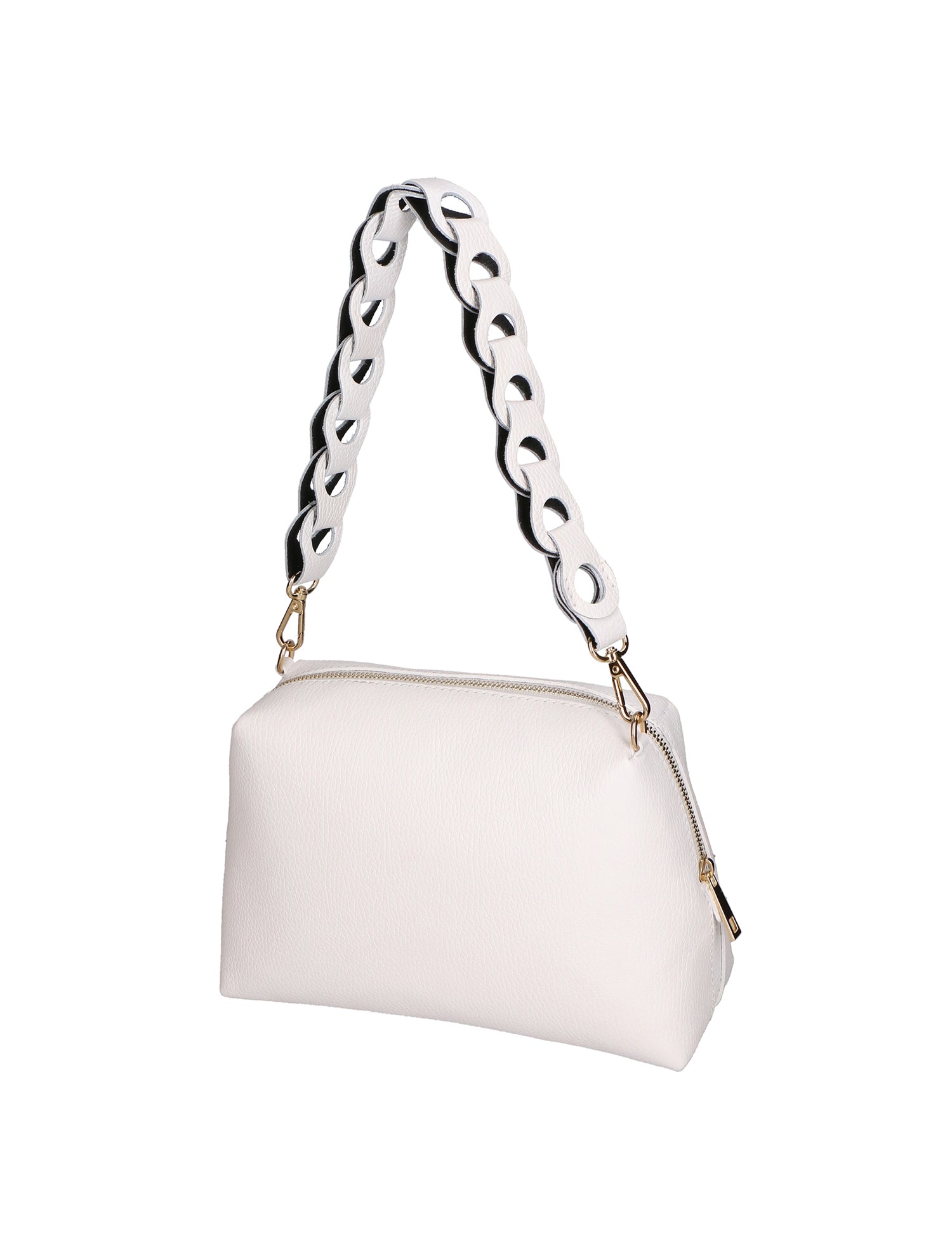 Livia Borsa a spalla da donna Vera pelle 06443-BIANCO Gave Lux