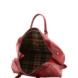 Borsa da viaggio unisex in vera pelle 100% cotone 4040-ROSSO Alessia Firenze