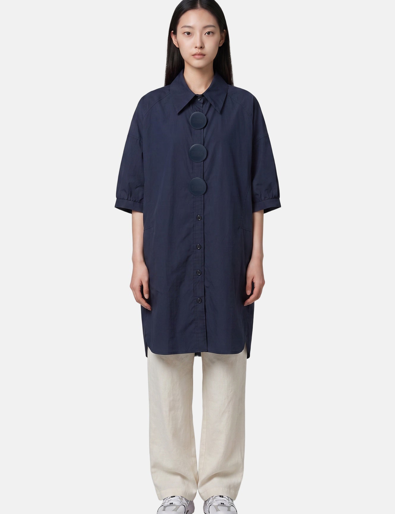 Vestito in Cotone Blu Scuro