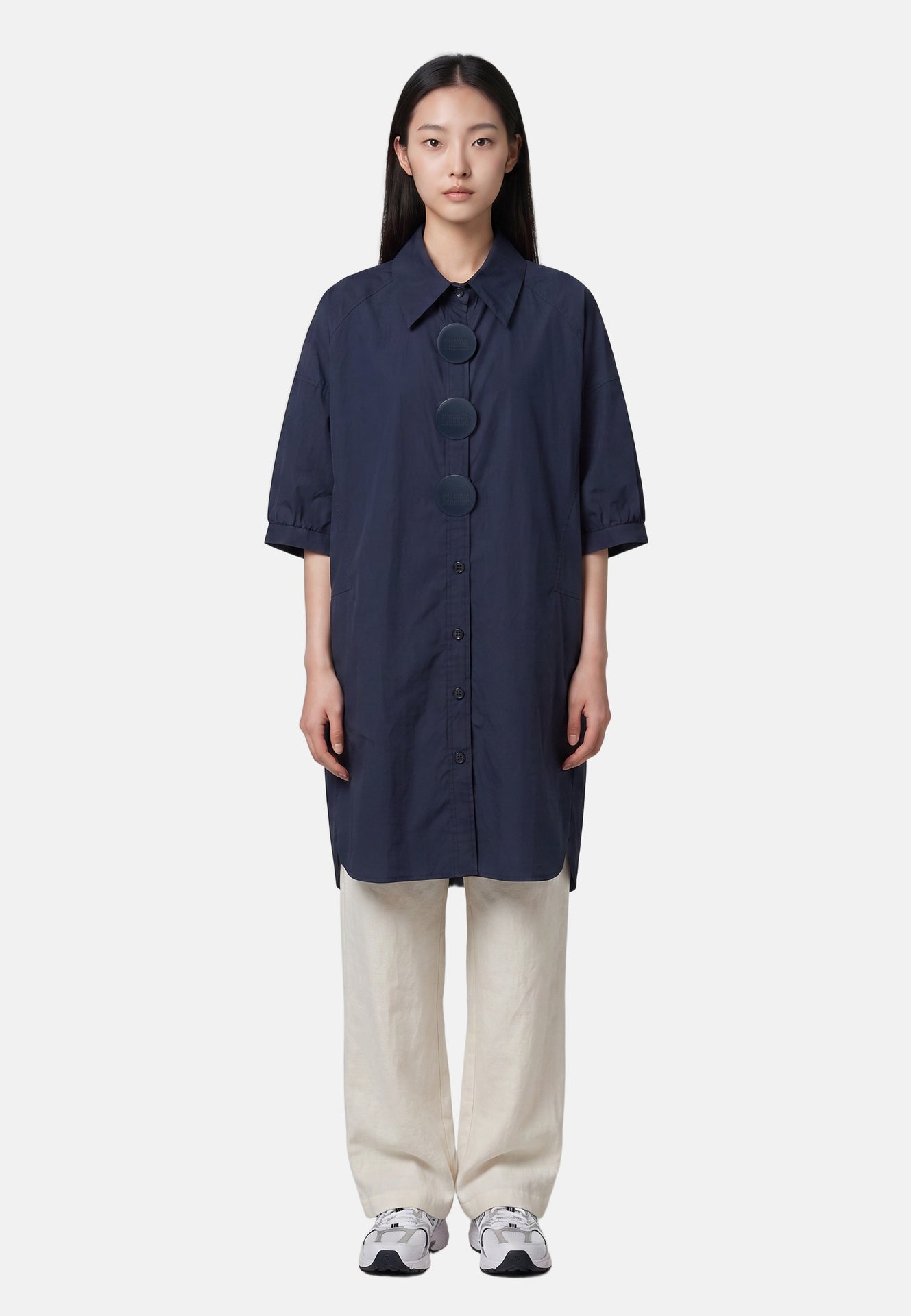 Vestito in Cotone Blu Scuro