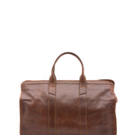 Borsa da viaggio unisex in vera pelle 100% cotone 4091-TESTA DI MORO Alessia Firenze