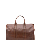 Borsa da viaggio unisex in vera pelle 100% cotone 4091-TESTA DI MORO Alessia Firenze