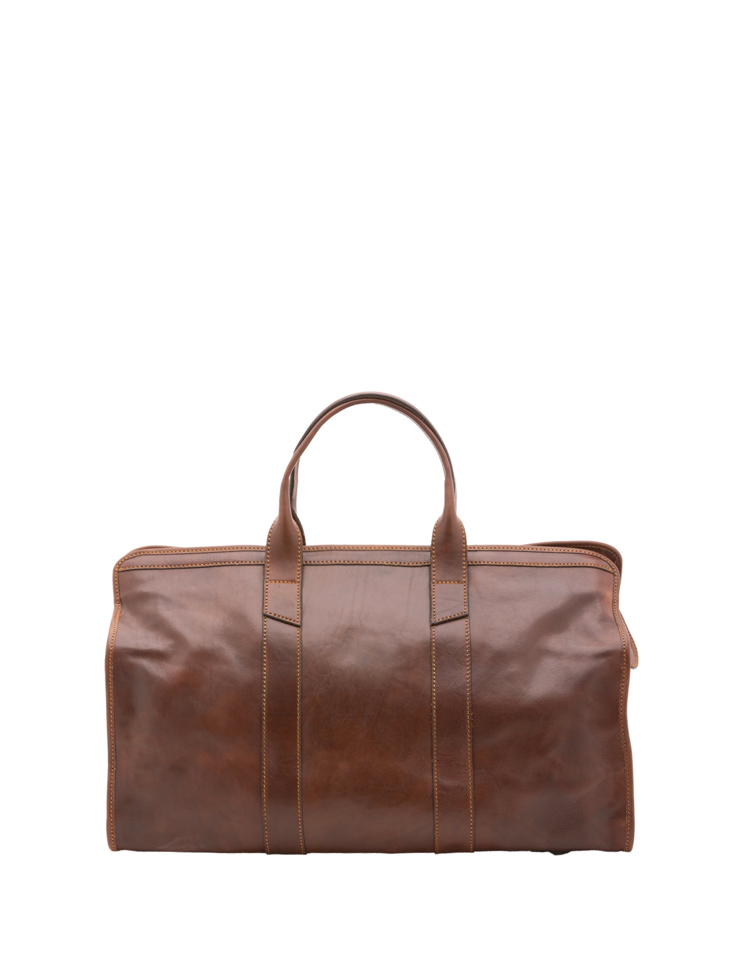 Borsa da viaggio unisex in vera pelle 100% cotone 4091-TESTA DI MORO Alessia Firenze