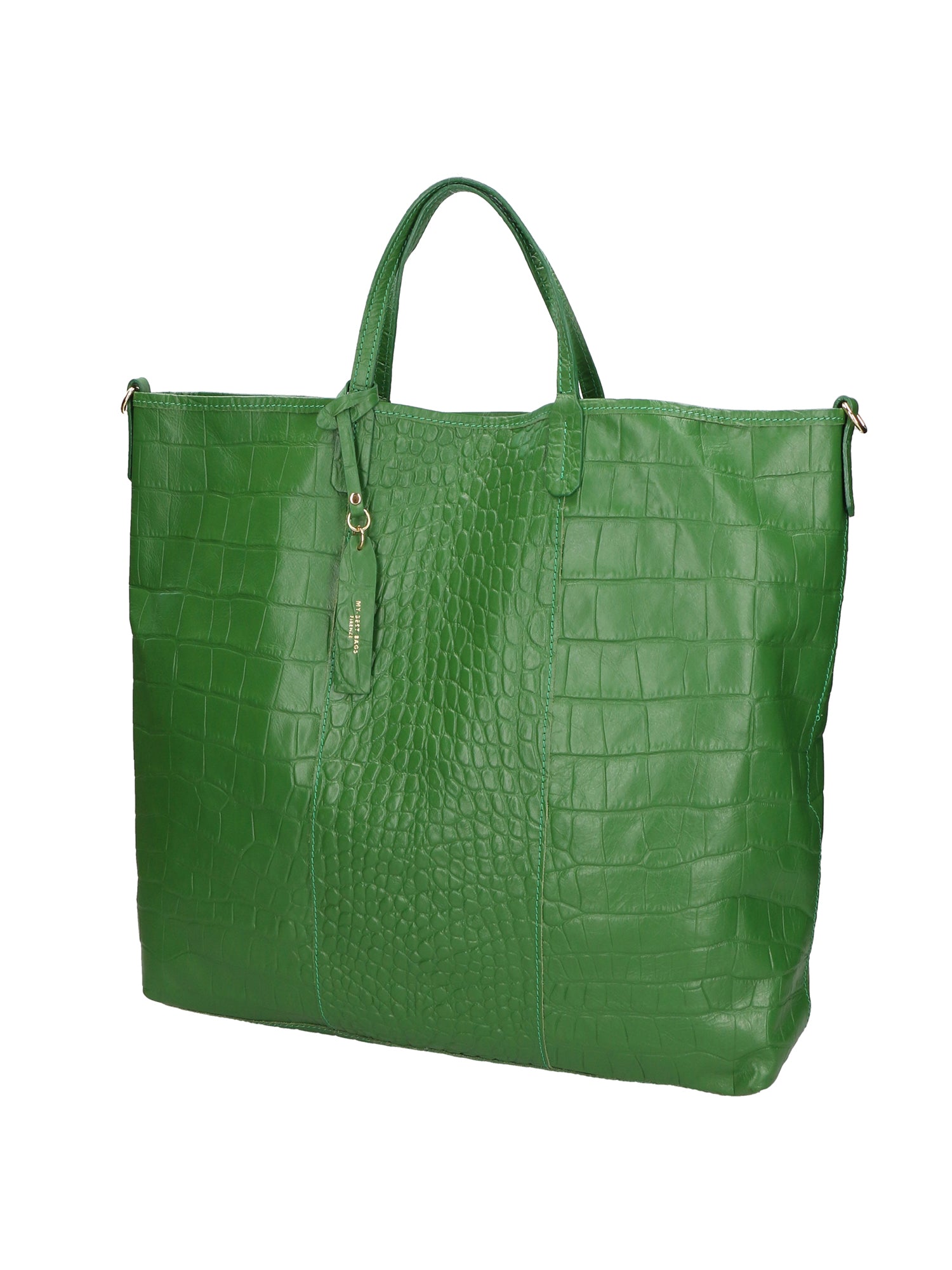 Borsa a mano da donna Vera pelle stampata coccodrillo MYB-7043-SS-S47 VERDE MELA My Best Bag