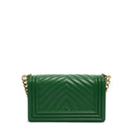 Borsa a mano da donna 100% Pvc FLAT S-EMERALD GREEN + LIGHT GOLD Marc Ellis