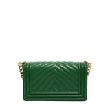 Borsa a mano da donna 100% Pvc FLAT S-EMERALD GREEN + LIGHT GOLD Marc Ellis