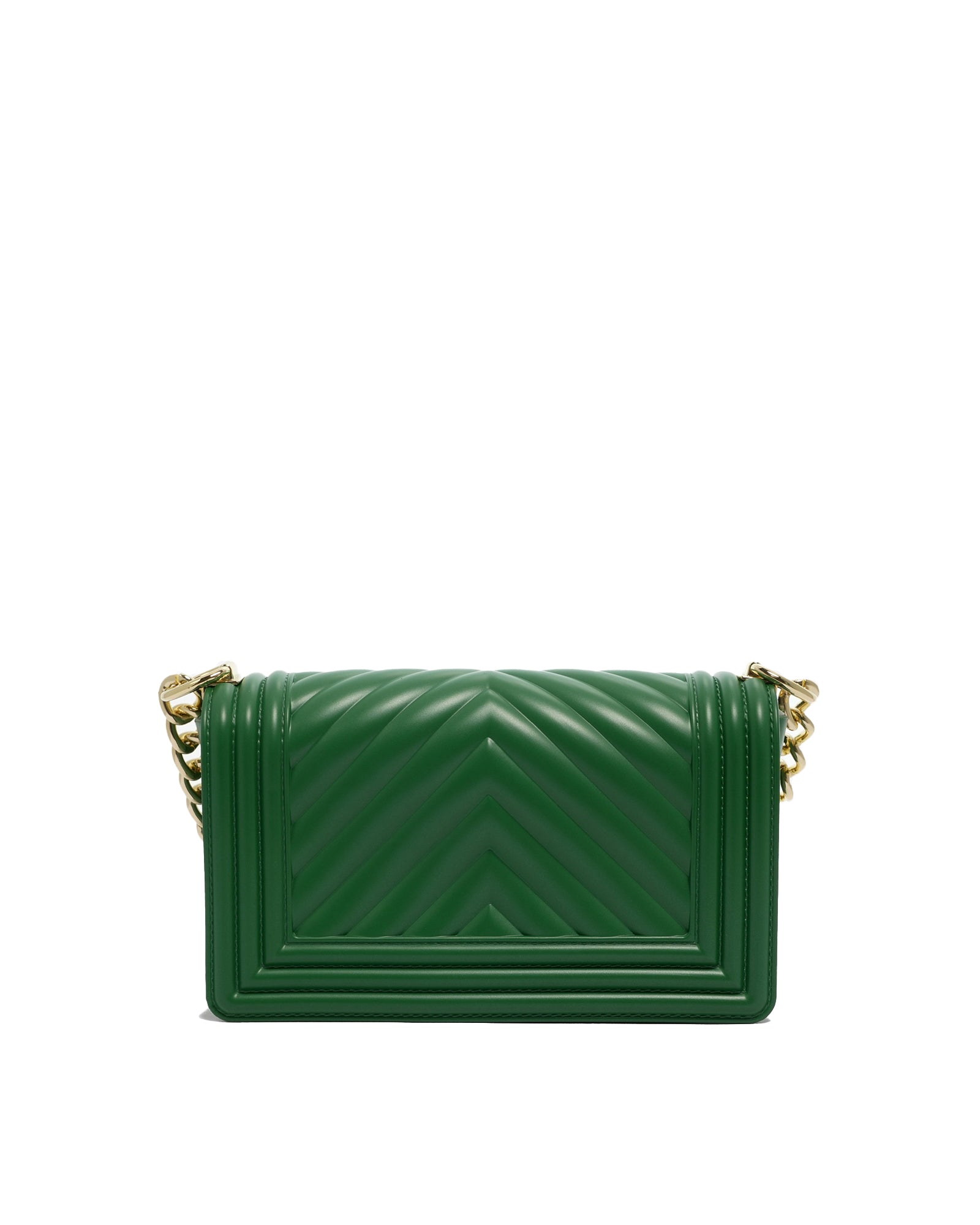 Borsa a mano da donna 100% Pvc FLAT S-EMERALD GREEN + LIGHT GOLD Marc Ellis
