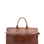 Borsa da viaggio unisex in vera pelle 100% cotone 4091-MARRONE Alessia Firenze