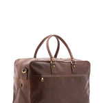 Borsa da viaggio unisex vera pelle 100% cotone 4562-TESTA DI MORO Alessia Firenze