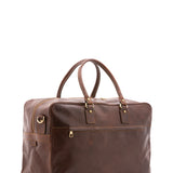 Borsa da viaggio unisex vera pelle 100% cotone 4562-TESTA DI MORO Alessia Firenze
