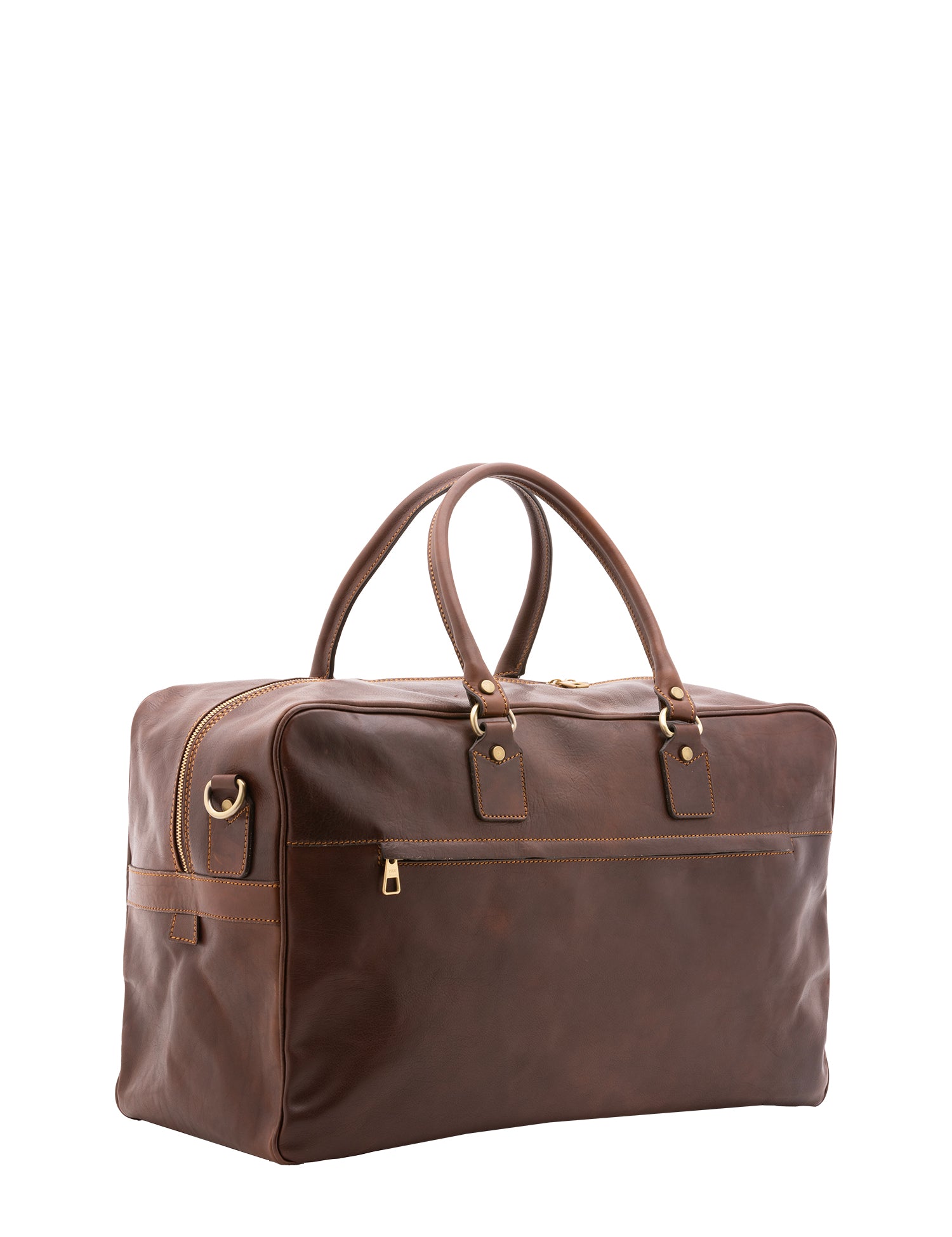 Borsa da viaggio unisex vera pelle 100% cotone 4562-TESTA DI MORO Alessia Firenze