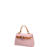 Borsa a mano da donna 100% vera pelle 07221-D56 PINK+D44 CUOIO Roberta Rossi