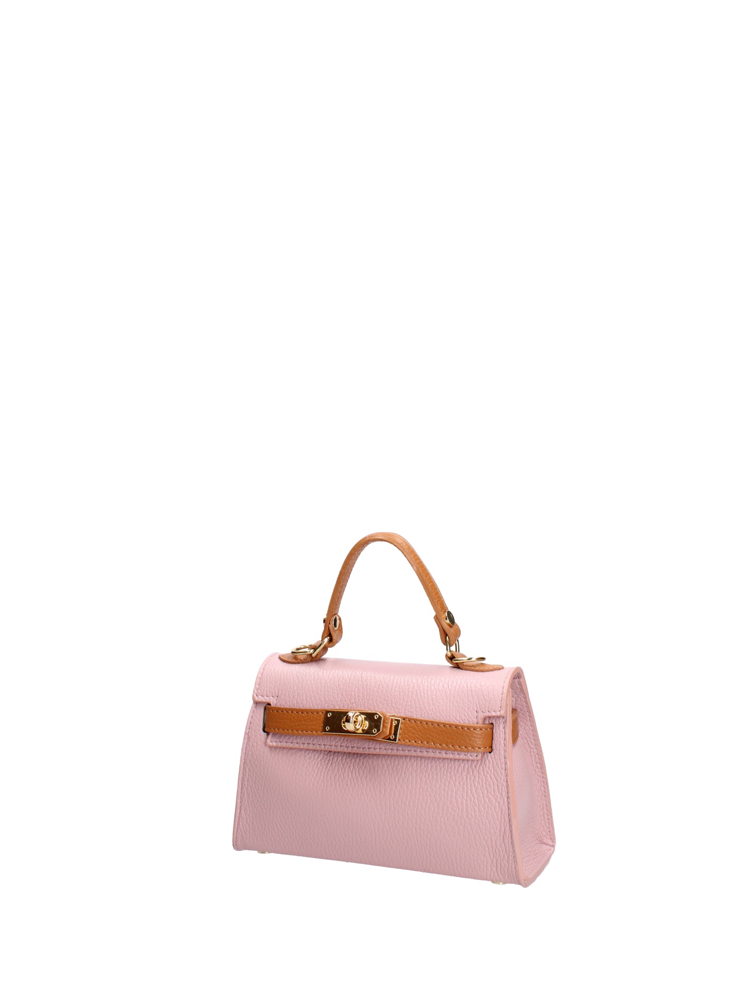 Borsa a mano da donna 100% vera pelle 07221-D56 PINK+D44 CUOIO Roberta Rossi