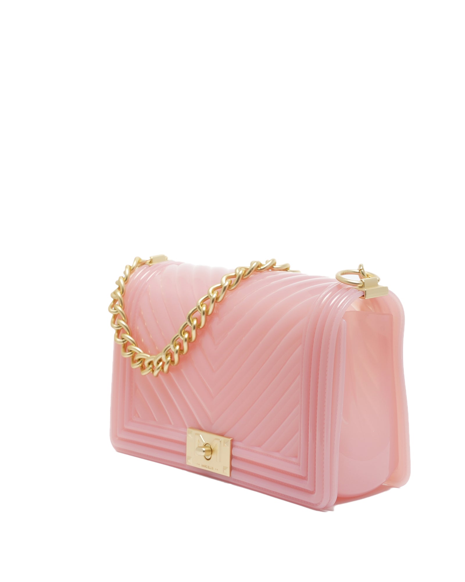 Borsa a mano da donna 100% PVC FLAT M-MAUVE + OFF GOLD Marc Ellis