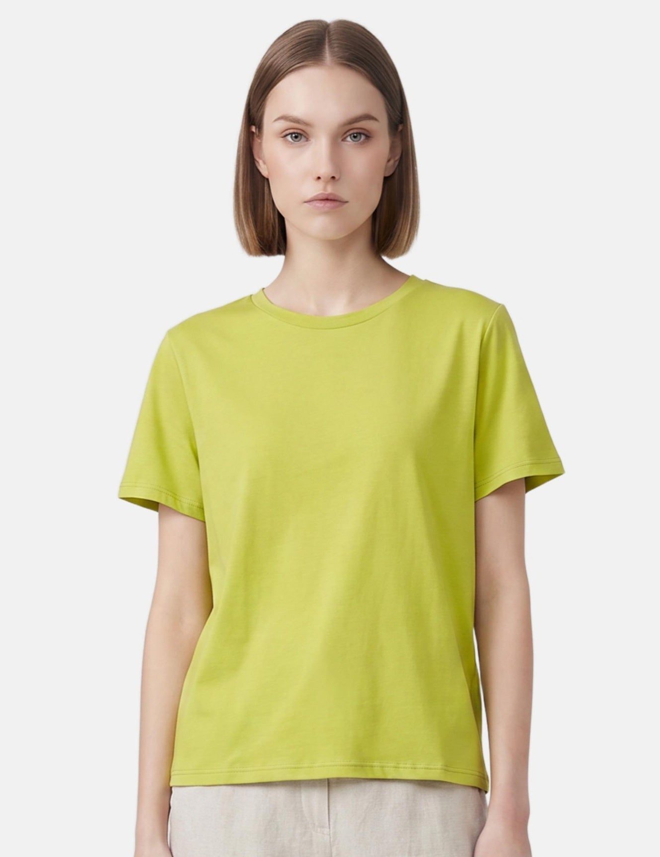 T-shirt in 84% Cotone 16% Elastan Verde