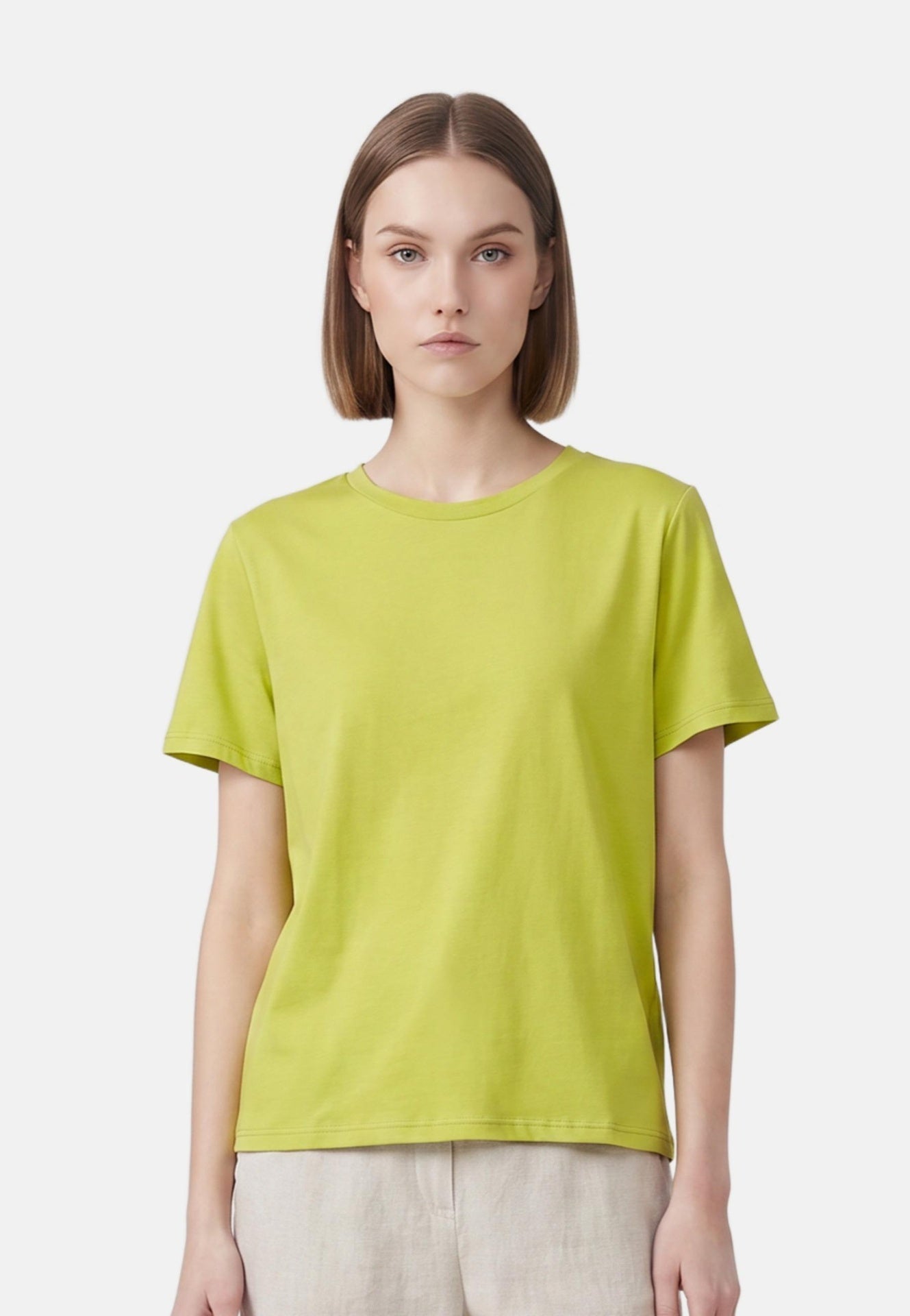 T-shirt in 84% Cotone 16% Elastan Verde