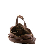 Borsa a mano unisex in vera pelle Made in Italy 4575-TESTA DI MORO Alessia Firenze