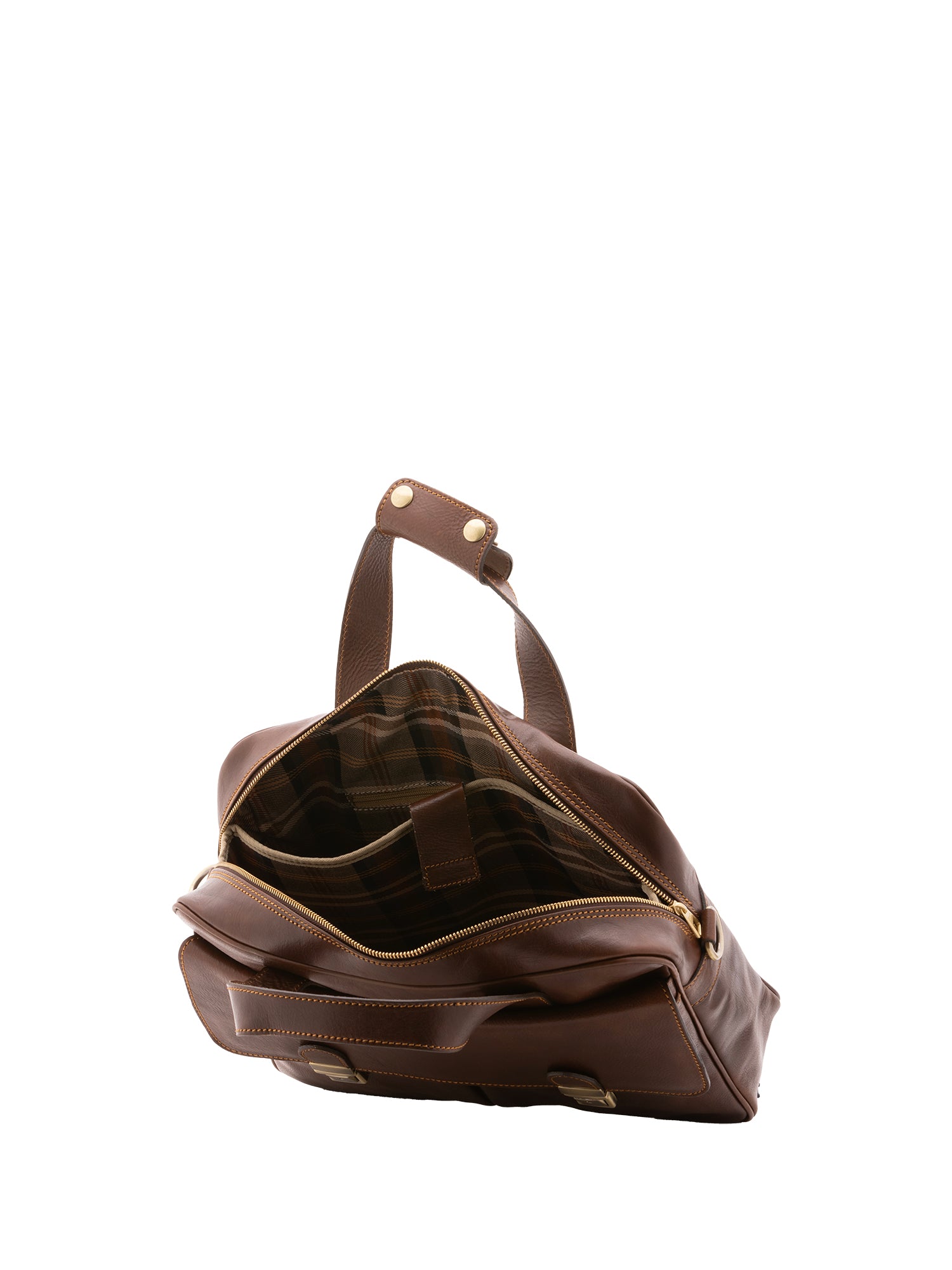 Borsa a mano unisex in vera pelle Made in Italy 4575-TESTA DI MORO Alessia Firenze