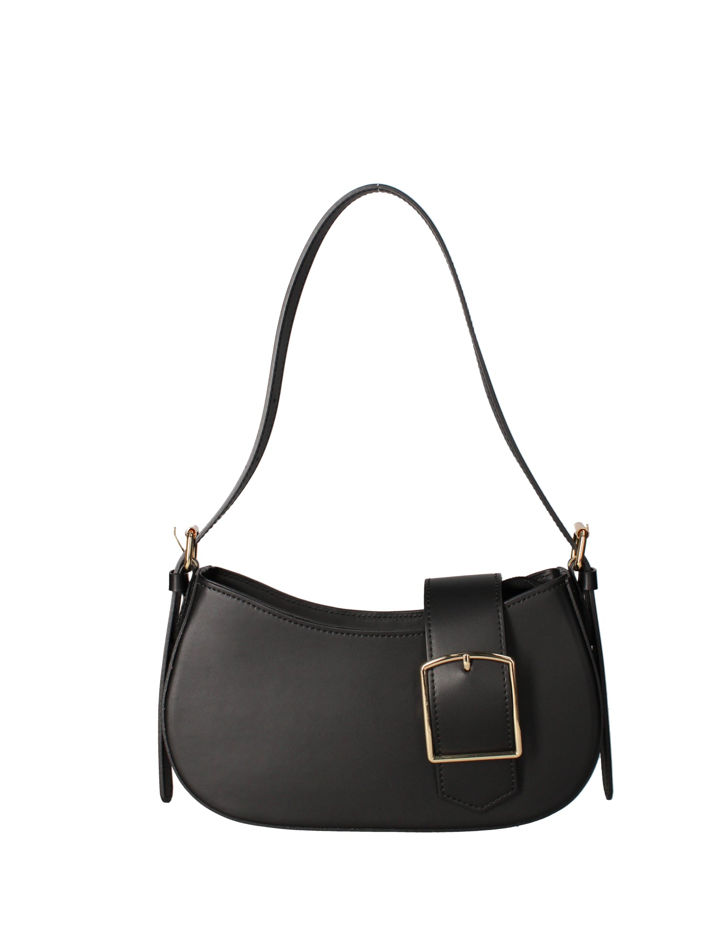 Borsa a spalla da donna 100% vera pelle 07213-NERO Roberta Rossi