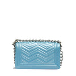 Borsa a mano da donna 100% Pvc FLAT XS MANHATTAN-NORSE BLUE + OFF SILVER Marc Ellis