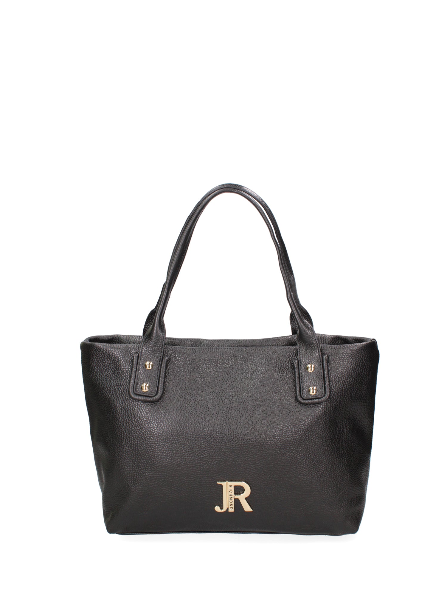 Borsa a mano da donna 100% vera pelle JR-W-1157-JRDO-BLACK + GOLD John Richmond