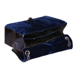 Valeriana Borsa a tracolla da donna Velluto e pelle 1139-BLU Gave Lux