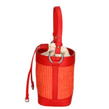 Borsa a secchiello da donna Misto pelle e tessuto MYB-05166-SS-534+S42 CORALLO My Best Bag