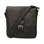 Borsa a tracolla uomo in vera pelle RFID HILB-2089WASH-NERO Hill Burry