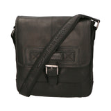 Borsa a tracolla uomo in vera pelle RFID HILB-2089WASH-NERO Hill Burry