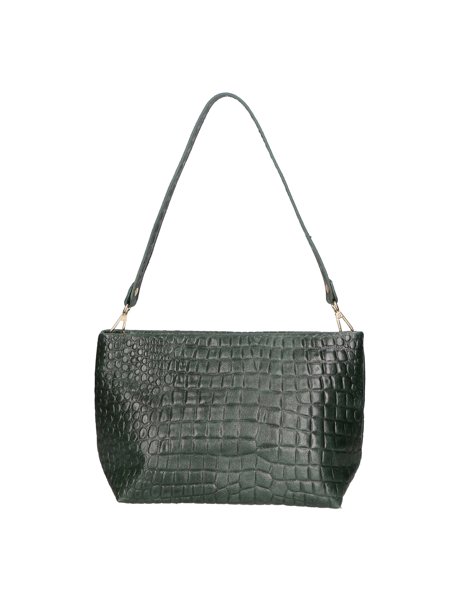 Lorelei Borsa a spalla da donna Vera pelle croco 06498-017 VERDE BOTTIGLIA Gave Lux
