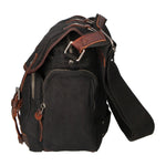 Mia Borsa a tracolla unisex Canvas e vera pelle ZG3003-NERO BLACK Gave Lux