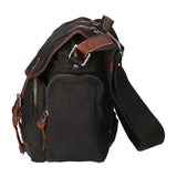 Mia Borsa a tracolla unisex Canvas e vera pelle ZG3003-NERO BLACK Gave Lux