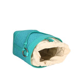 Women's bucket bag, mixed leather and fabric, Made in Italy, 24x18x15 cm