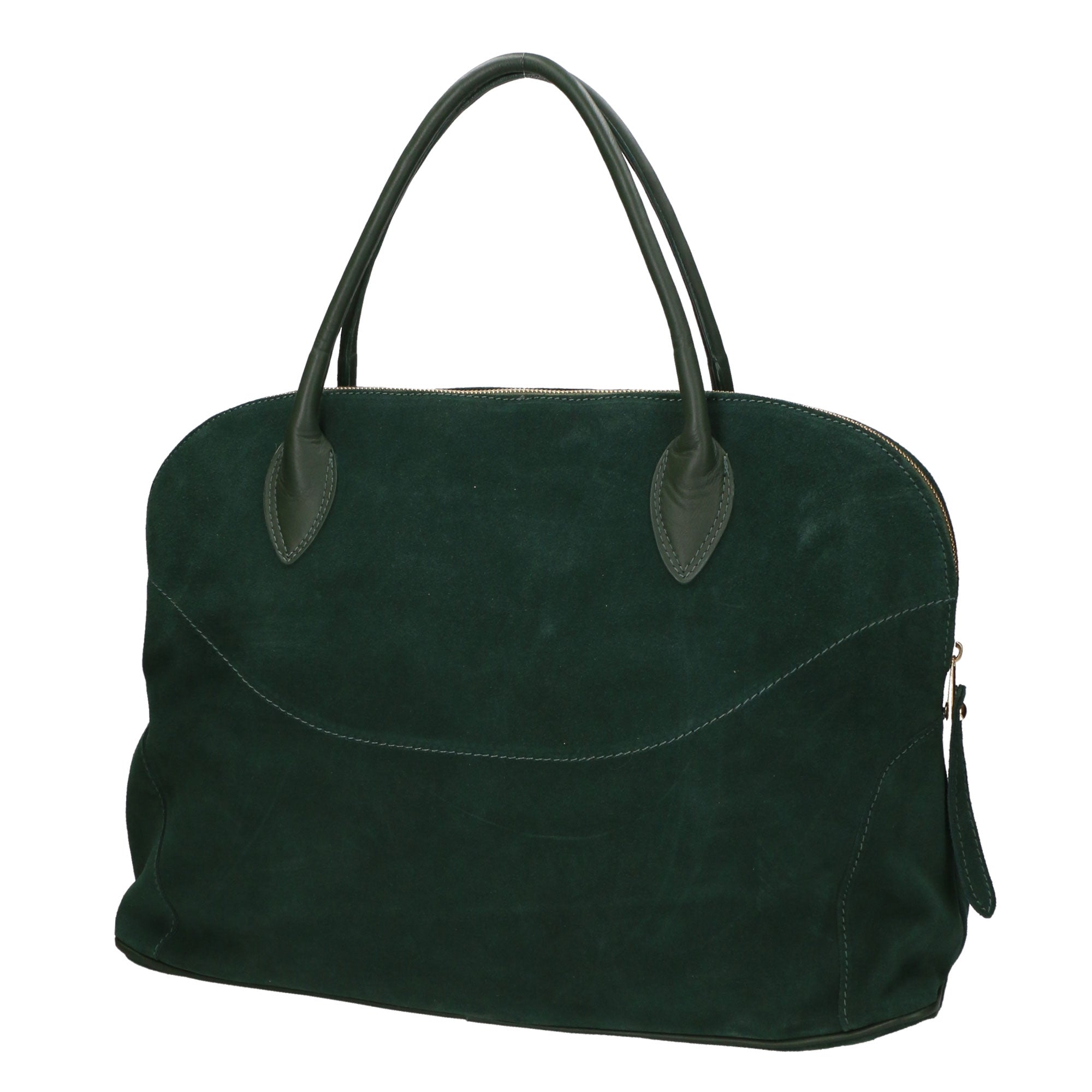 Borsa a mano da donna 100% pelle scamosciata MYB-6014-FW-06058 VERDE My Best Bag