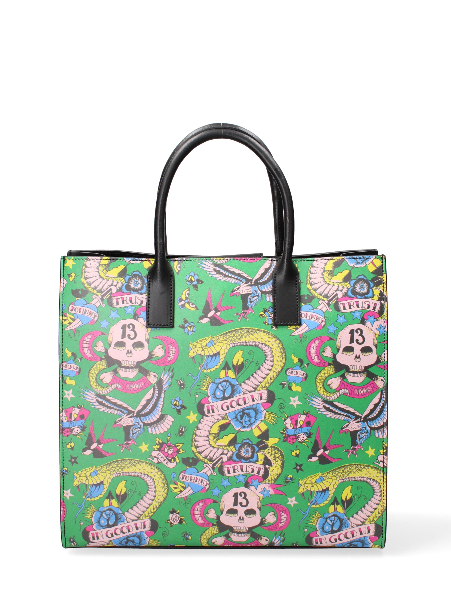 Borsa a mano da donna Vera pelle ruga JR-W-1031-BLACK-POP John Richmond