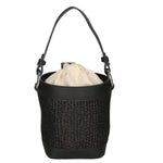 Borsa a secchiello da donna Misto pelle e tessuto MYB-05166-SS-12+S28 NERO My Best Bag