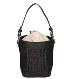 Borsa a secchiello da donna Misto pelle e tessuto MYB-05166-SS-12+S28 NERO My Best Bag