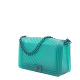 Borsa a mano da donna 100% PVC FLAT M-MARINA BLU Marc Ellis