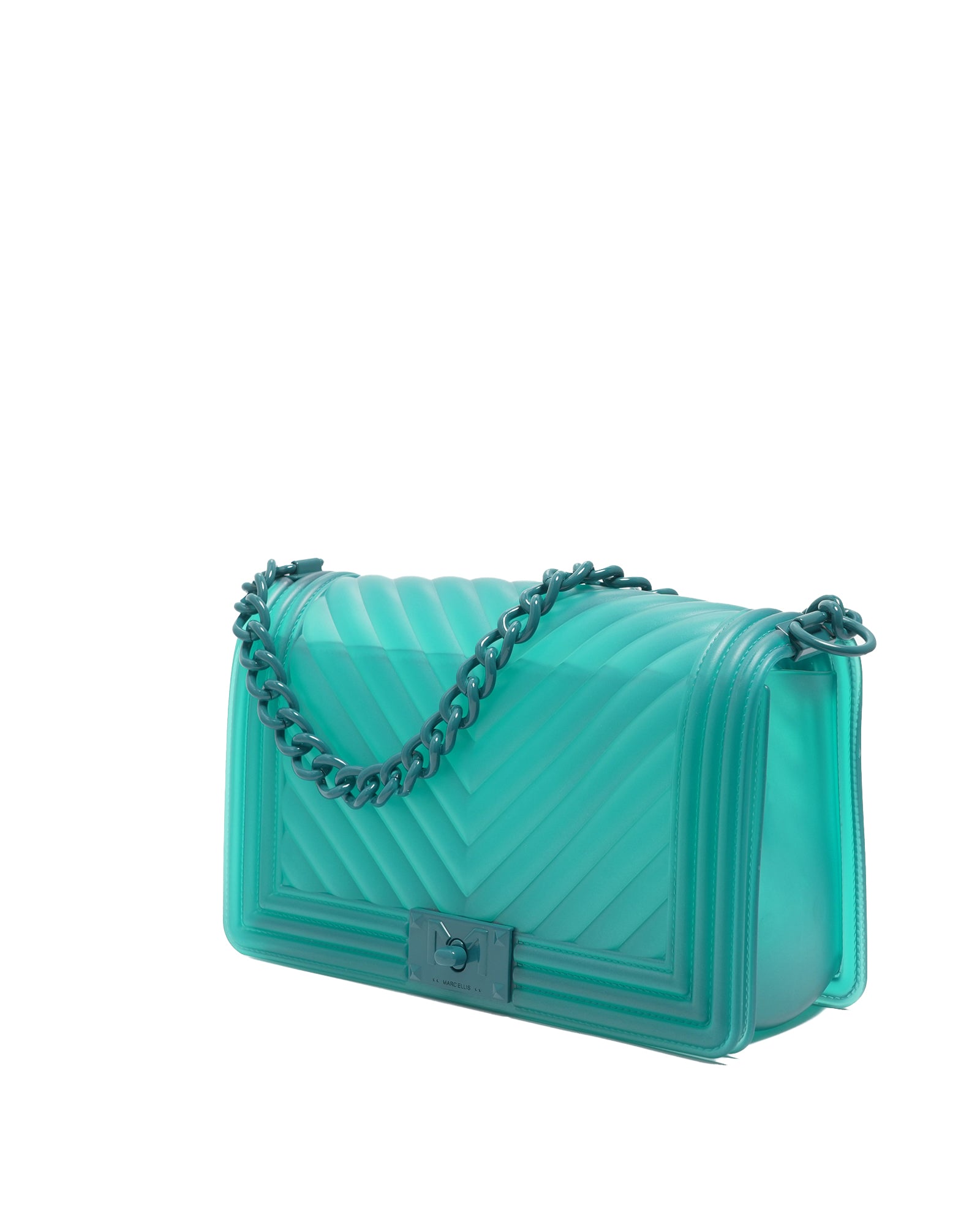 Borsa a mano da donna 100% PVC FLAT M-MARINA BLU Marc Ellis