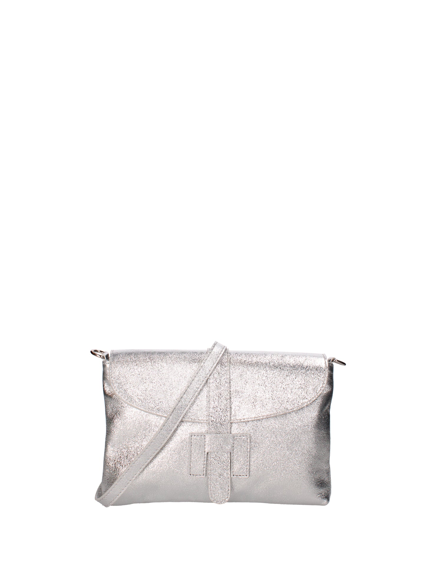 Borsa a mano da donna Vera pelle 07163-L001 ARGENTO Viola Castellani