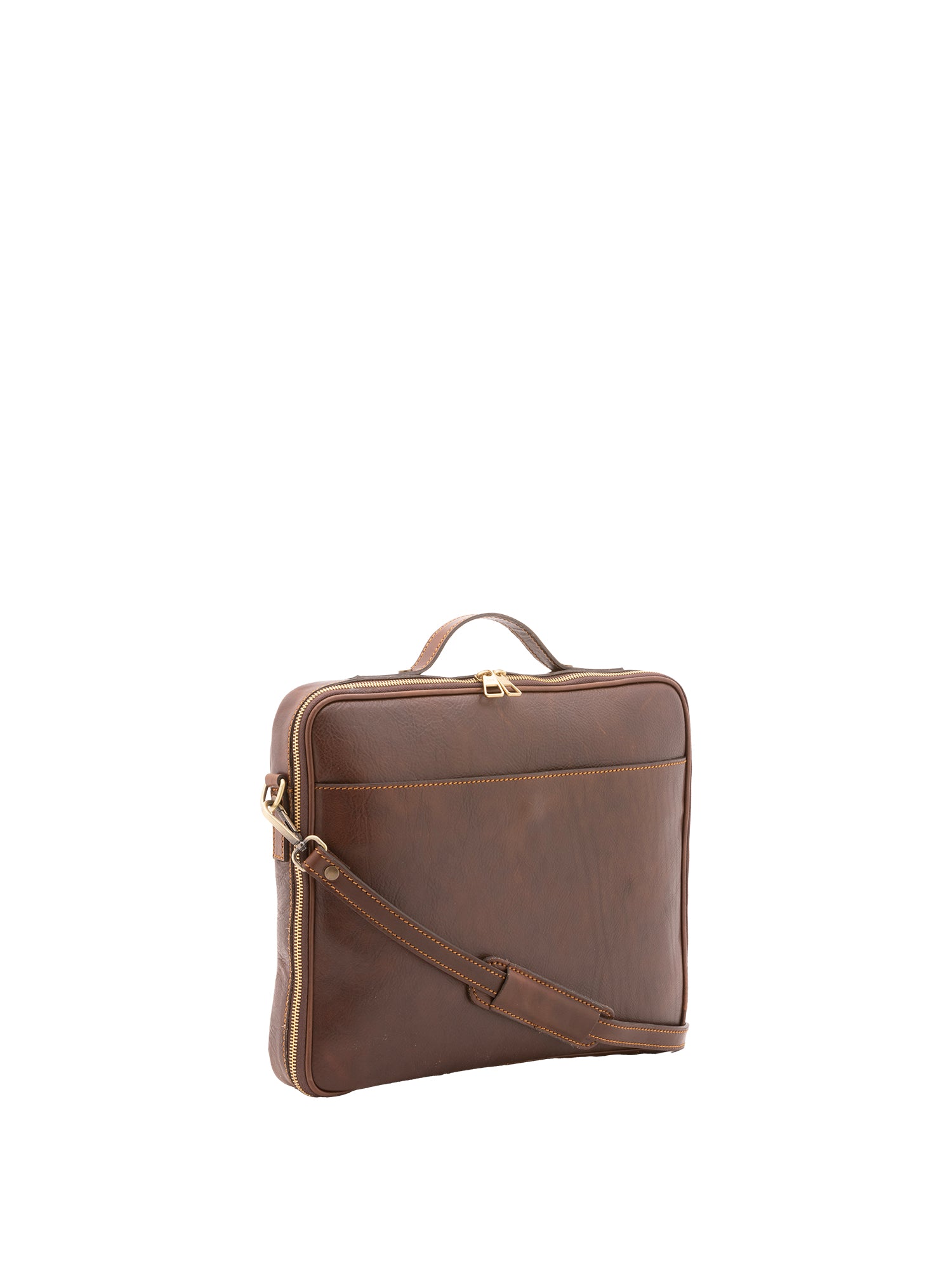 Borsa a mano unisex in vera pelle Made in Italy 4542-TESTA DI MORO Alessia Firenze