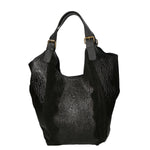Denise Borsa a spalla da donna Pelle scamosciata stampata 80011-NERO BLACK Gave Lux