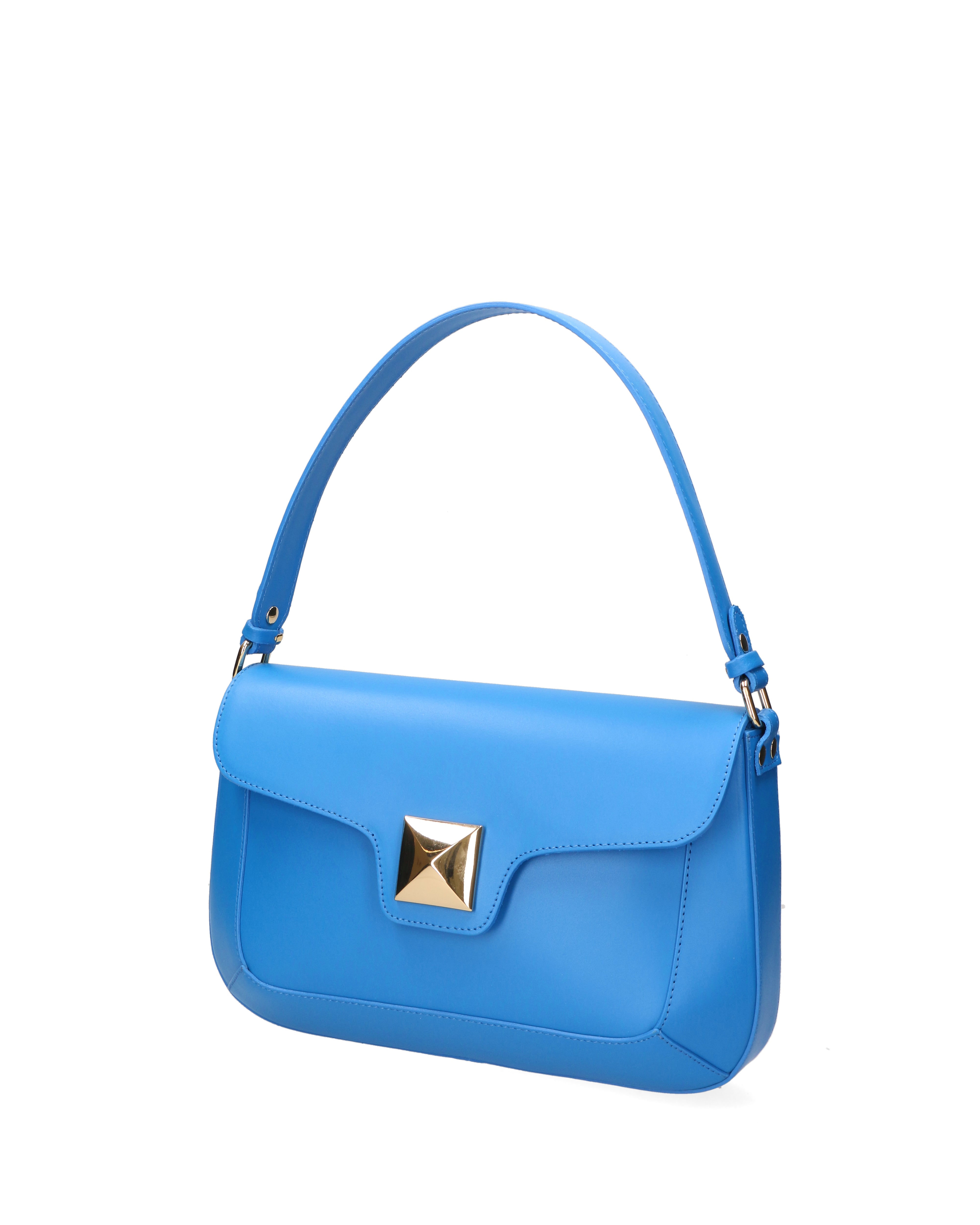 Astrea Borsa a spalla da donna 100% pelle 06015-L222 BLU ASTER Gave Lux