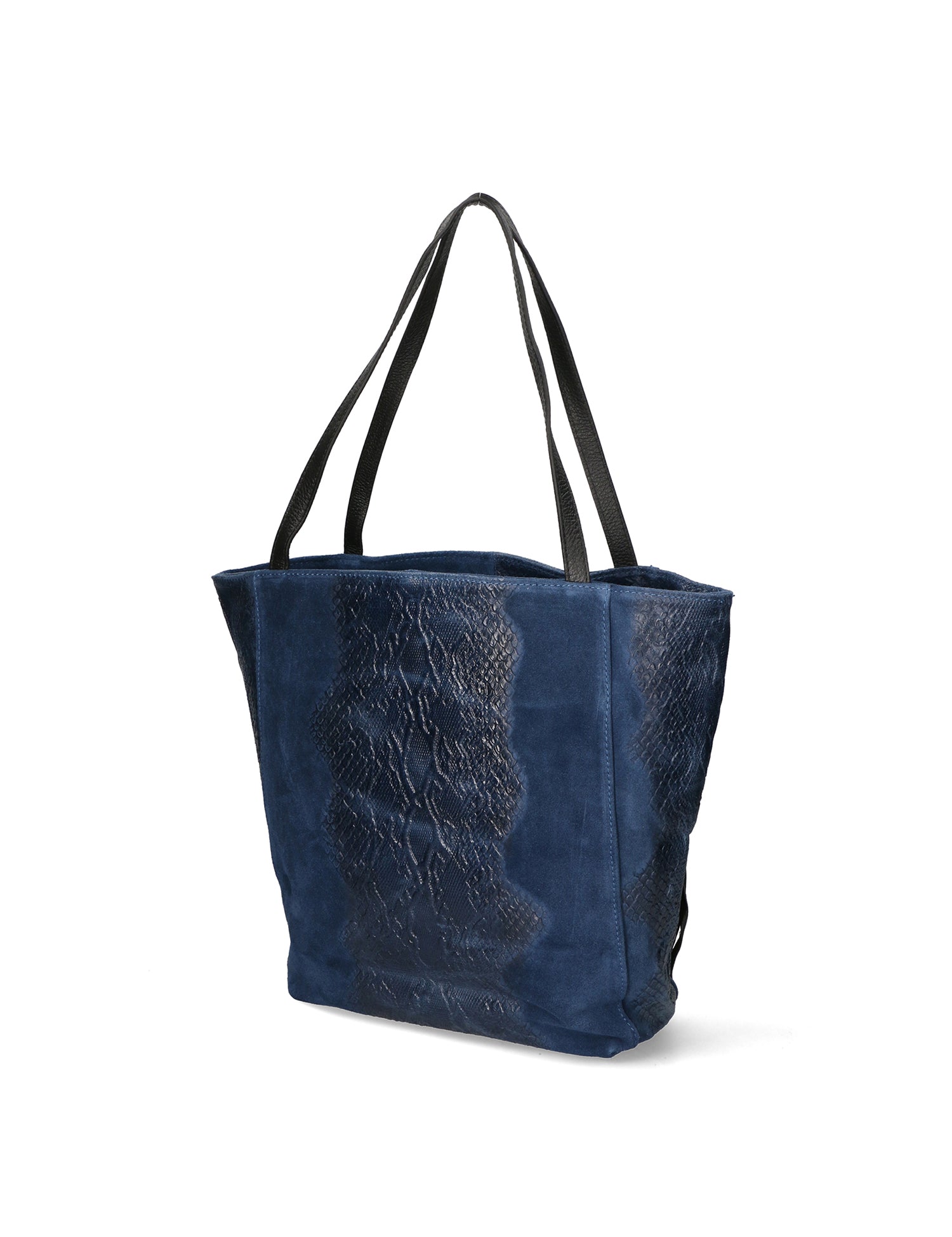 Domitilla Borsa a spalla da donna Pelle stampata lizard 80024-BLU Gave Lux