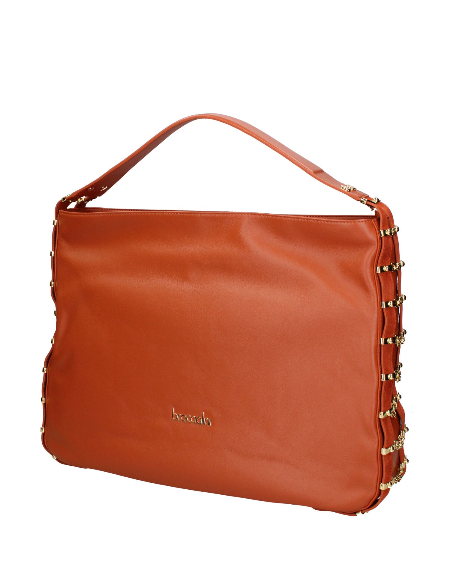 Erisia Chic Borsa a spalla da donna Vera pelle B17223-MARRONE Braccialini