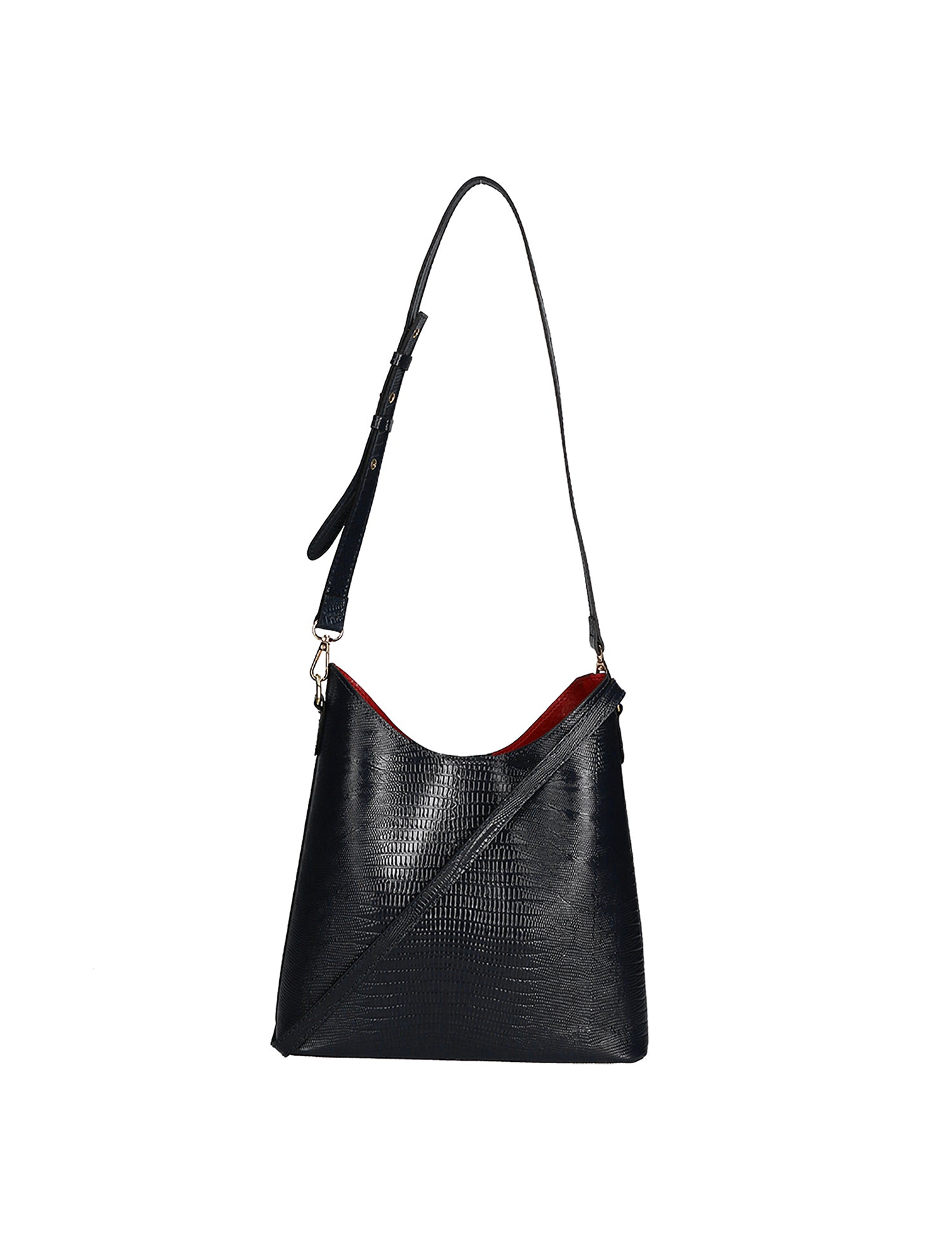 Carmine Borsa a spalla da donna Vera pelle 05442-LU28 NERO Gave Lux